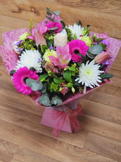 Pink blooming - Beautiful pinks and white fresh flowers arranged together